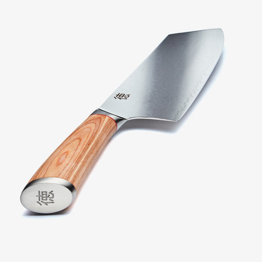 Haruta 7.7 Inch VG10 Japanese Damascus Steel Nakiri Cleaver with Wooden Handle & Scabbard