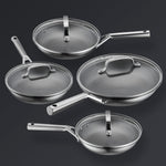 Hive Hybrid™ 8-Piece Pan & Lid Set (4 Frying Pans + 4 Matching Lids)