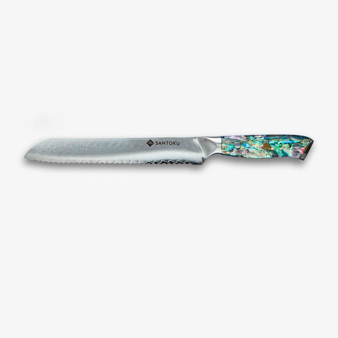 Chikashi Damascus Steel Knife Set With Abalone Handle